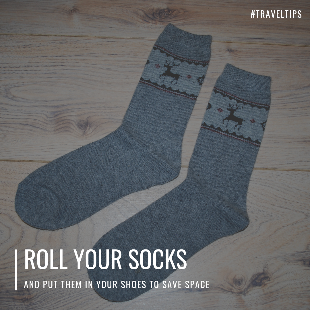 Pack Rolled Up Socks In Your Shoes